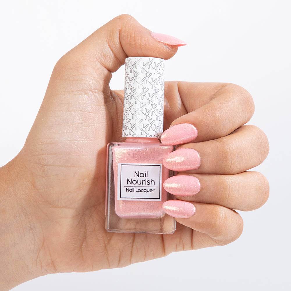 Nail Nourish Glitter Pastel Nail Enamel Polish - Starry Fuchsia