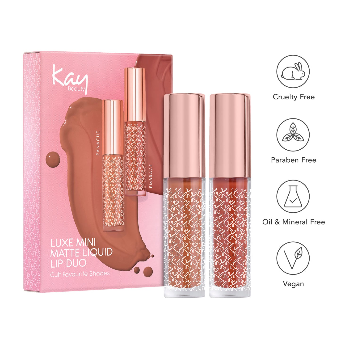 Luxe Mini Matte Liquid Lip Duo - Set of 2 - Panache & Embrace