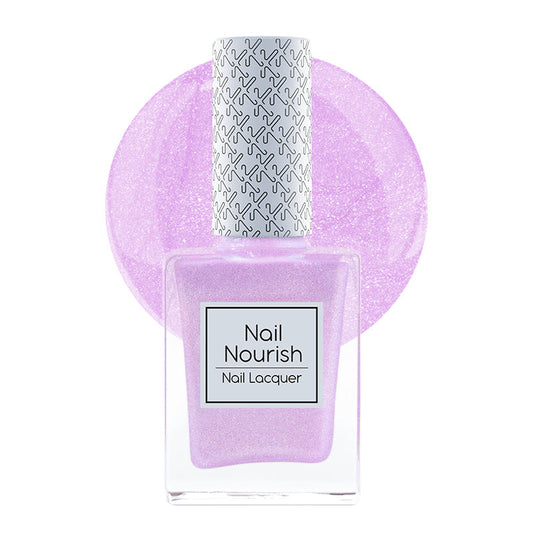 Nail Nourish Glitter Pastel Nail Enamel Polish - Gazing Violet