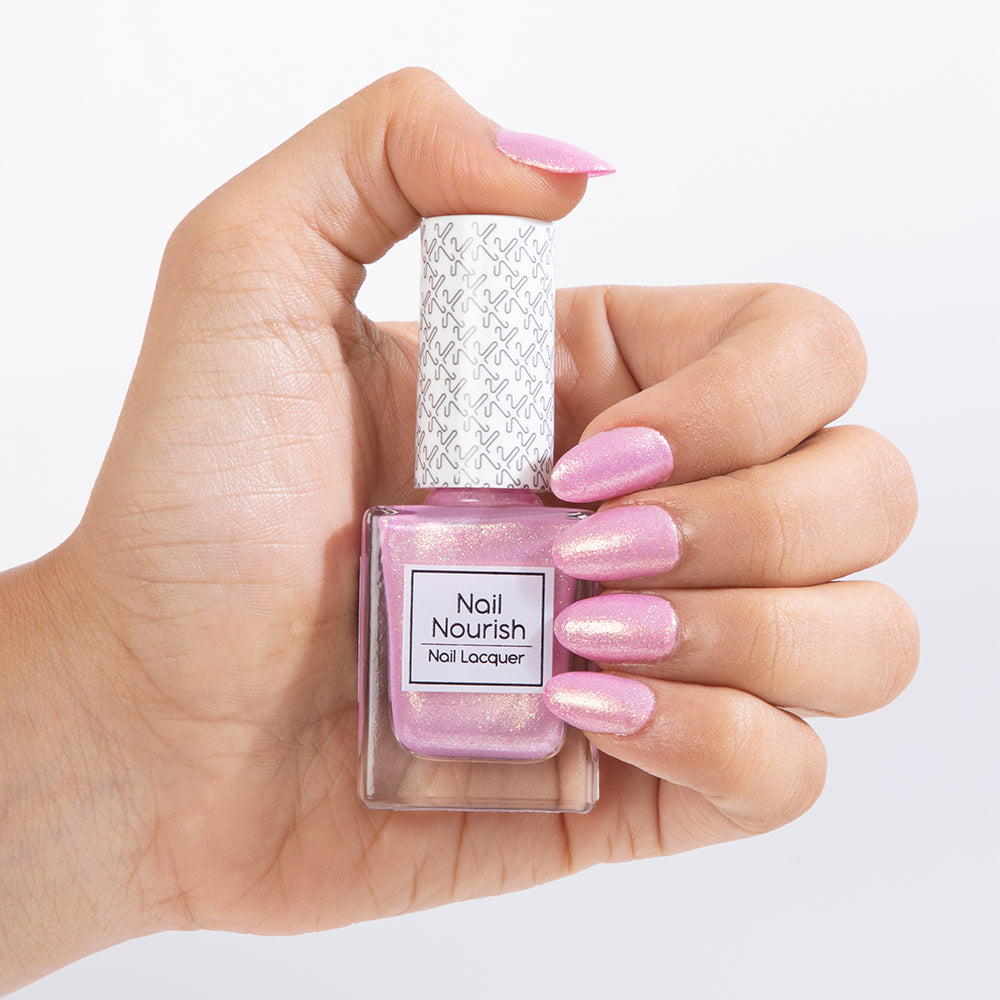 Nail Nourish Glitter Pastel Nail Enamel Polish - Gazing Violet