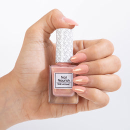Nail Nourish Glitter Pastel Nail Enamel Polish - Rose Gold Sparkle