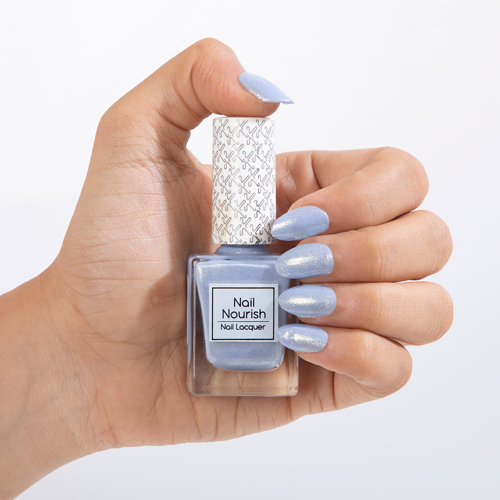 Nail Nourish Glitter Pastel Nail Enamel Polish - Starlit Aqua