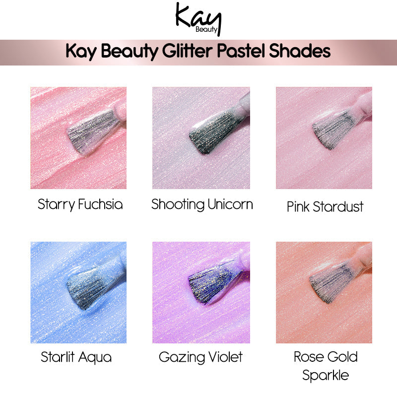 Nail Nourish Glitter Pastel Nail Enamel Polish - Starlit Aqua