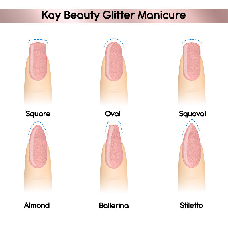 Nail Nourish Glitter Pastel Nail Enamel Polish - Rose Gold Sparkle